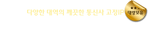 다양한 대역의 깨끗한 통신사 고정IP, 통신사 고정IP는 역시 나이스VPN